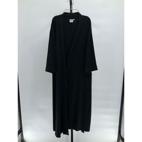 Quince Other - Quince Women Organic Bamboo Jersey Robe Basic Sleeved Dress Black S